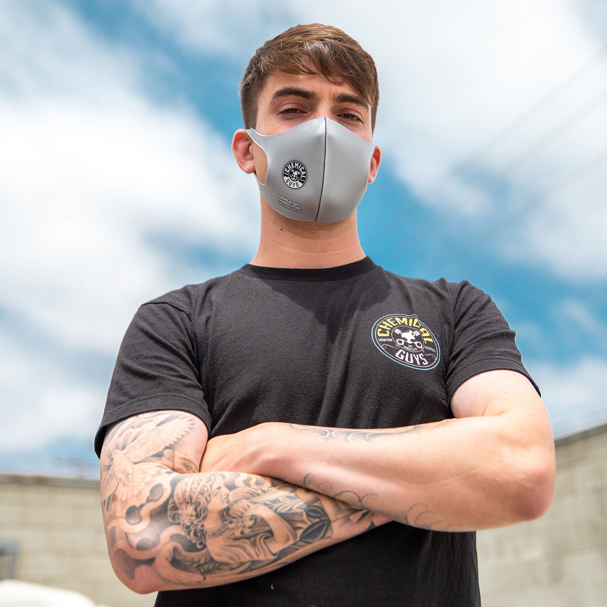 Chemical Guys Gray Cloth Non-Medical Face Mask - Image 6